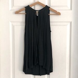 H&M green sleeveless top with gold detailing